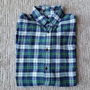 CROFT & BARROW PLAID FLANNEL BUTTON DOWN CHEST POCKET 100% COTTON LARGE